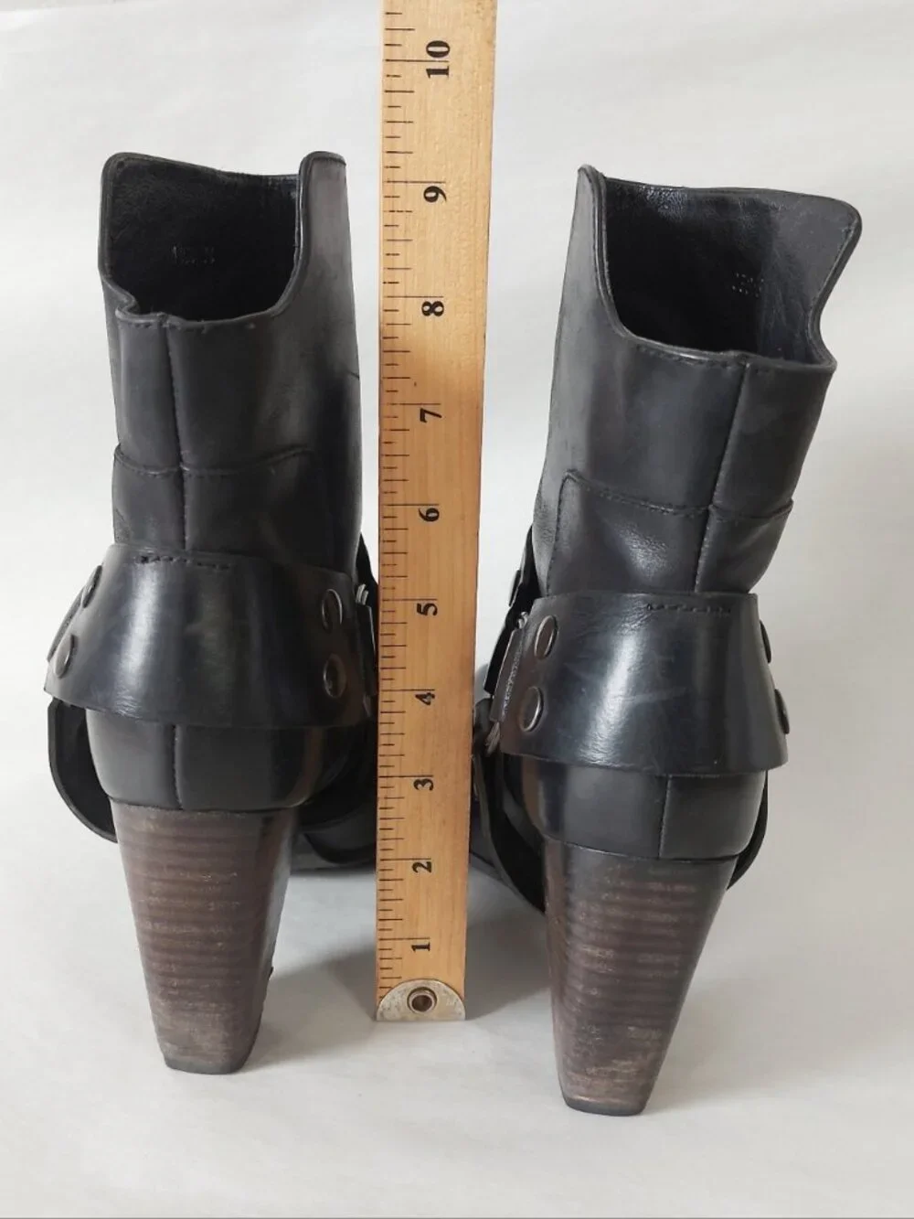 Elisanero Women Ring Harness Steampunk Studs Boots 36 EU Western Moto Block Heel